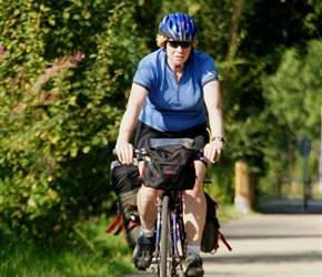 Siobhan on the Ciney Railway Path