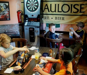 Card stacking at the pub in Hamois