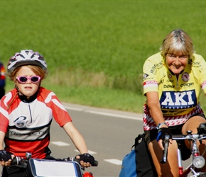 Caitlin and Carol on the road to Pessoux