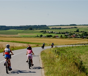 Caitlin and Kate descending to Chevetogne Village