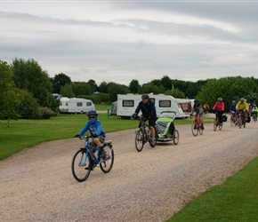 Finlay leads everyone out from the campsite