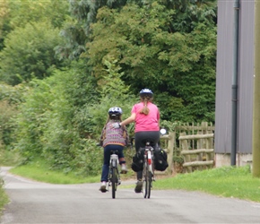 Sarah gives Louise a helping hand near Weobley