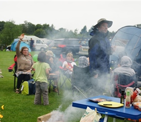 Roddy and the smokey BBQ, a last night tradition (not Roddys smokey BBQ!)