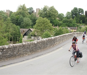 Anne crosses the bridge at Ludlow