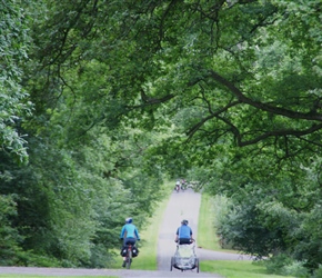 The Harts on the bridleway to Bromfield