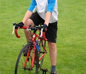 Bill at the start on bigger bike this year