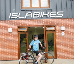 James and his new bike, direct from Islabikes and presented by Isla herself