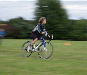 Christopher grass racing back at the campsite which we did as an evening activity