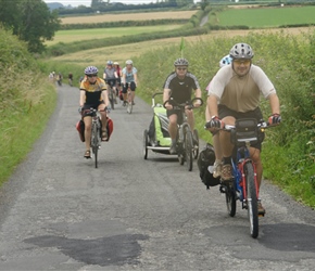 Helen, Paul and Phil climb towards Irvington