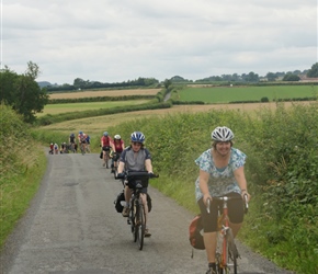 Kim and Elaine climb towards Irvington