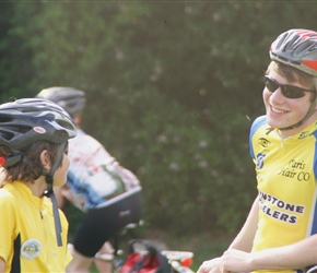 Christopher and Jonathan at the campsite before the start