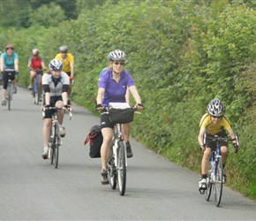 Sarah, Nicola and Christopher towards Shobdon Airfield