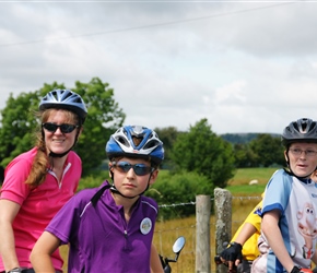 Sarah, Matthew and James, literally on the welsh border