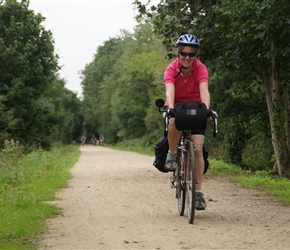 Sarah on Cycleway from Bricquebec