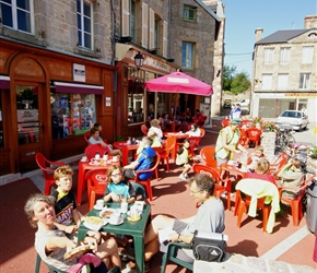 Would you like a croissant? Jo at St Pierre Eglise