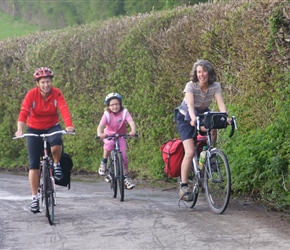 Lesley, Kate and Jo on the way to Dunkerton