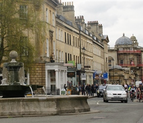 Leaving Bath along Great Pulteney Street