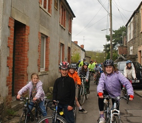 Edward and Kate next to our house about to set off from Coleford