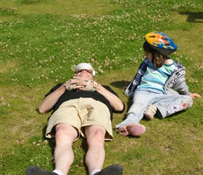 Douglas relaxes at Alnwick Gardens