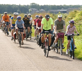 Richard, Douglas and Lucy lead the peloton