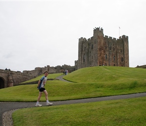 James inside Bamburgh Castle