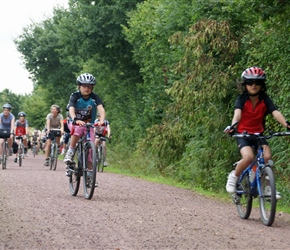 Ruby out sprints Kate on the greenway heading south to Lessay