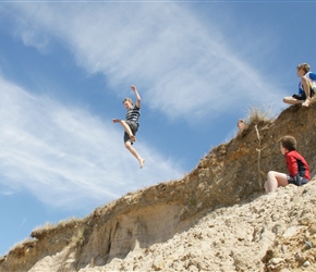 Gordon leaping the dunes