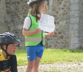 Gabriela with the route map