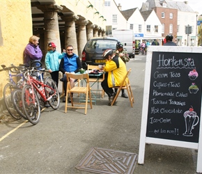 Kevin enjoys a cup of tea in Tetbury