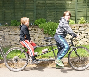 Josh and Fabian try out the tandem