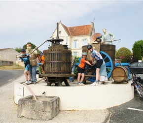 Wine making in Virollet. It was a display and far too tempting not to stop at