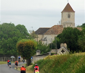 Heading into village