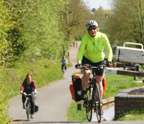 Siobhan along the Stratford Canal heading towards Wilmcote