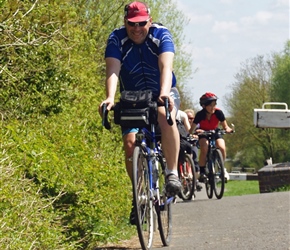 Kevin along the Stratford Canal heading towards Wilmcote