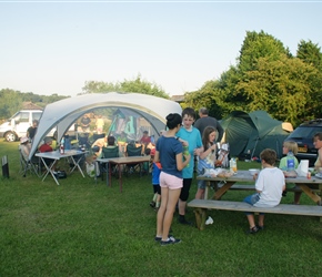 BBQ by our tent at the campsite