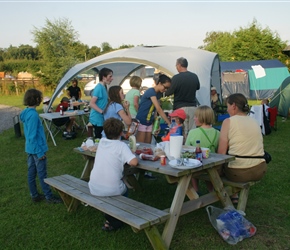 BBQ by our tent at the campsite