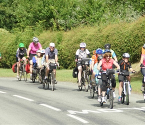 Mark Rhodes leads the peloton