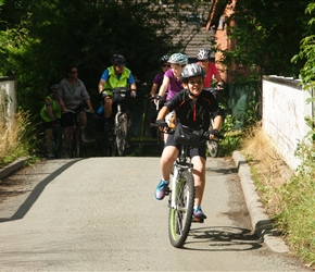 Jamie crosses the canal