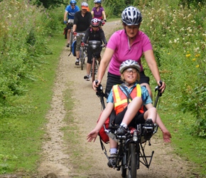 Kate and Harriett on the track to Northwich