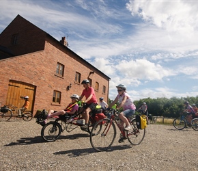 Louise, Kate and Harriett leave Walk Farm with Louise