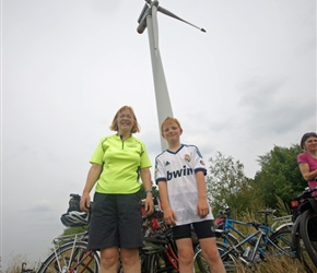 Penny and Oliver under the windmill