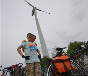 Milo and Hiliary under the windmill