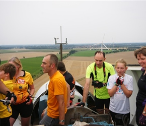 Smith family atop the windmill