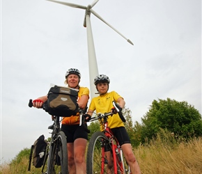 Siobhan and Jacob under the windmill