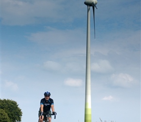 Steve passes windmill at Banzau