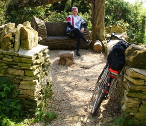 Kevin took a fixed wheel bicycle, however it was a bit lumpy, so here he is taking a well deserved break