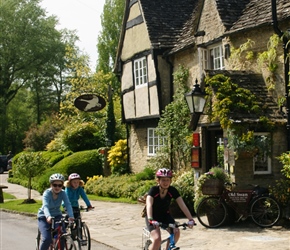 Louise, Freya and Erica passes through Minster Lovell