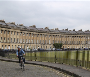 Kate passes Royal Crescent in Bath