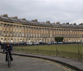 Fabian passes Royal Crescent in Bath