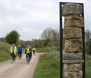 A sustrans artistic installation. The rocks are the different types in the area